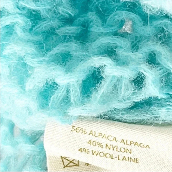 FREE PEOPLE Light And Lofty Alpaca Wool Blend Sky Blue Open Knit Sweater Small - Picture 5 of 5